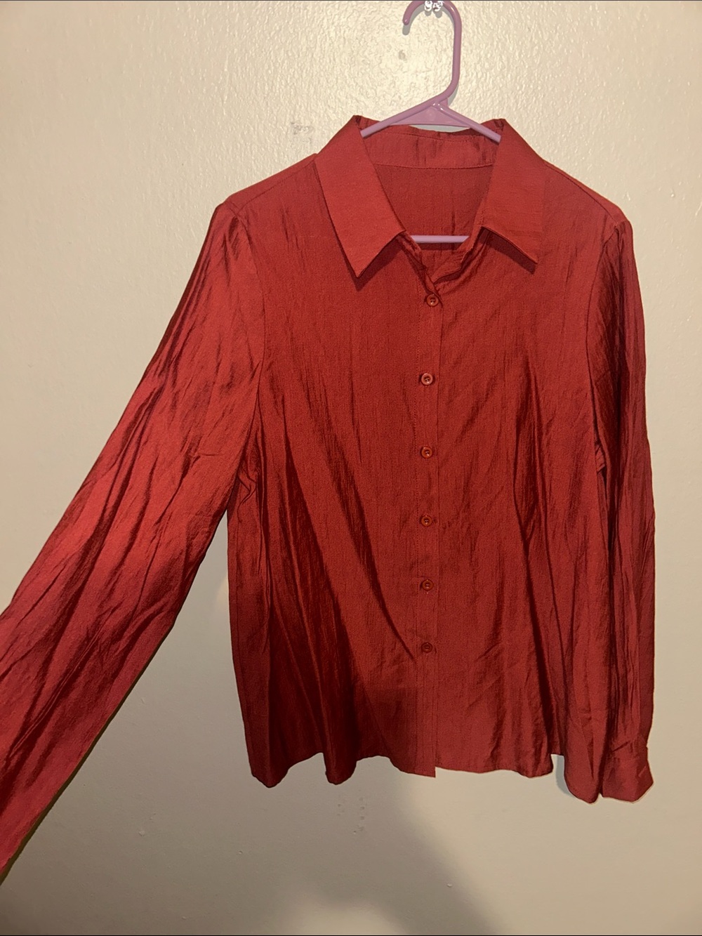 Burnt red long sleeve blouse